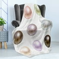 thumbnail image 4 of Pearls Soft Flannel Fleece Blanket, Graphic Round and Smooth Shapes Pastel Color Treasures of Sea Bridal Inspired Design, Cozy Plush for Indoor and Outdoor Use, 60" x 80", Multicolor, by Ambesonne, 4 of 5