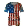 thumbnail image 5 of Dyegold Summer Tops for Women 2023 Trendy, Summer Tops for Women USA Star Stripes Fourth July Tshirts Half Zip V Neck Short Sleeve Blouse American Flag ​Tunics, 5 of 5