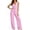 Pink, variant on Vivianyo HD Women's Striped V-Neck Sleeveless Tie Waist Peplum Top and Wide Leg Pants Set, Two Piece Sets for Women Textured Outfit, Women's Black, Sizes S-XL