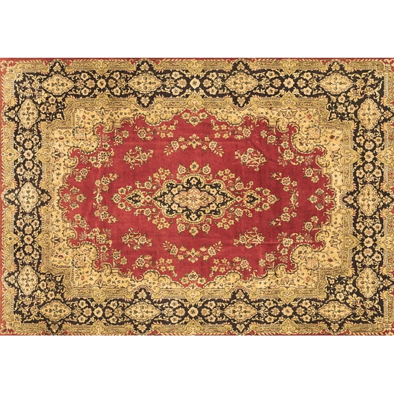 Ahgly Company Indoor Rectangle Medallion Brown Traditional Area Rugs, 2' x 4'