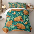 thumbnail image 2 of Erosebridal Jungle Capybara Twin Quilt Set, Green Western Cactus Twin Coverlet Set, 2 Pieces, 2 of 7