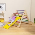 thumbnail image 1 of Gymax 3-In-1 Wooden Folding Climber Set w/Reversible Ramp Height Adjustable Slide, 1 of 8