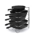 thumbnail image 1 of Caxxa Metal Heavy Duty Pan Rack Pot Lid Rack Kitchen Cabinet Pantry Cookware Organizer Rack Holder 5 Adjustable Dividers 128 X 104 X 89 Inch Chrome, 1 of 5