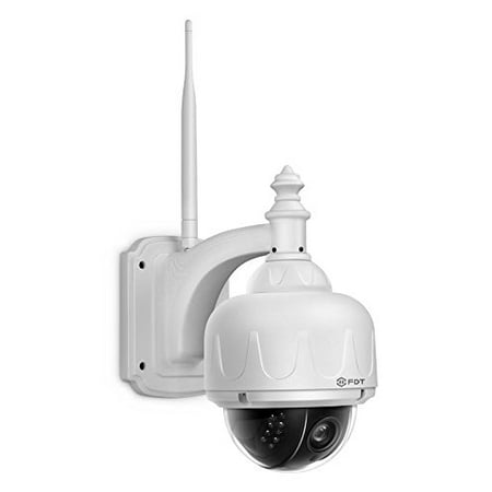 FDT Outdoor PTZ (4x Optical Zoom) HD 960p WiFi IP Camera (1.3 Megapixel), IP65 Weatherproof, Wireless Security Camera FD7903 (White), Pan/Tilt/Zoom, Night Vision - 65ft