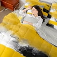 thumbnail image 4 of Manfei Boys Girls Oil Painting Twin Bedding Sets 7-Piece,Abstract Artwork Bedding Comforter Set Microfiber,Graffiti Splash Breathable Sheet Sets,Microfiber Bedroom Decor,Reversible, 4 of 8