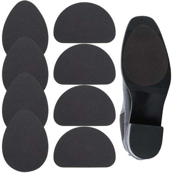 4 Pairs 2 Styles Shoe Bottom Pads Rubber Sole Protector Black Non Slip Teardrop Arch Self Adhesive Silicone Replacement Texture Repair Cover Grips for High Heel Shoes Wear Resistant Outdoors