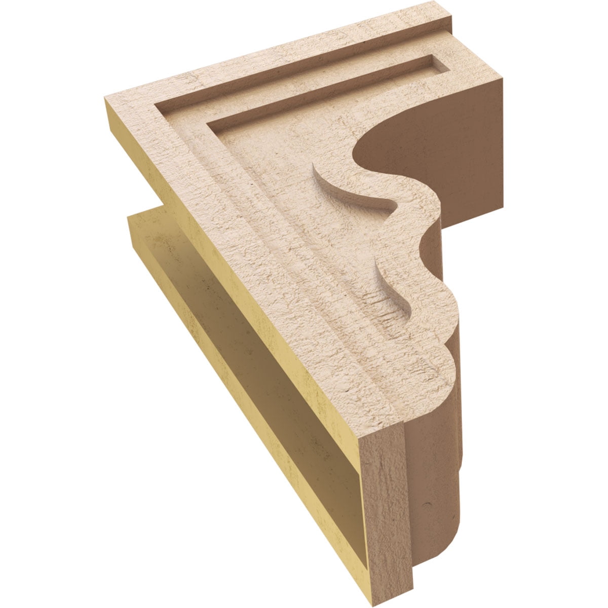 7"W x 14"D x 21"H Classic Highland Rough Cedar Woodgrain TimberThane Corbel, Primed Tan