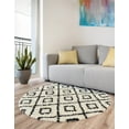 thumbnail image 4 of Unique Loom Trellis Shag Collection Area Rug - Ruth (10' Round White and Black/Ivory), 4 of 11