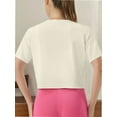thumbnail image 2 of Womens Basic Summer Round Neck Crop Tops Loose Short Sleeve Solid Tee Shirt, 2 of 5