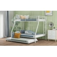 thumbnail image 4 of Euroco Metal Twin over Full Bunk Bed with Moveable Trundle & 2 Ladders for Bedroom, 3 Beds for Kids Teens Adults and Guests, White, 4 of 13