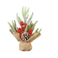 thumbnail image 7 of Artificial Christmas Tree Table Decoration,Mini Snow Dusted Pine with Red Berries Pinecones,Artificial Burlap Wrapped Tabletop Xmas Trees for Home Office Room Holiday Decor, 7 of 7