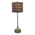 thumbnail image 2 of Royal Designs  Antique Brass Lamp with Vertical Black Diamond Lamp Shade 2 Lights, 2 of 8