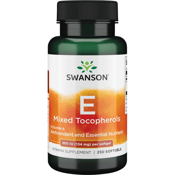 Swanson Vitamin E Mixed Tocopherols 200 Iu 250 Softgels.