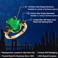 thumbnail image 2 of Gem Stone King 4.76 Ct Oval Green Nano Emerald Black Onyx 18K Yellow Gold Plated Silver Ring, 2 of 6