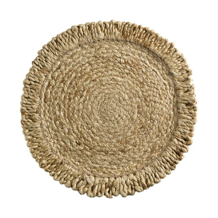 Better Homes and Gardens Jute Flower Design Placemat Woven for Dining Table Décor 15" Round