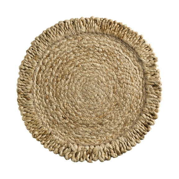 Better Homes and Gardens Jute Flower Design Placemat Woven for Dining Table Décor 15" Round