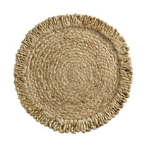 Better Homes and Gardens Jute Flower Design Placemat Woven for Dining Table Décor 15" Round