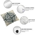 thumbnail image 4 of Vintage Ocean Navigation Series Green Anchor Map Compass Throw Pillow Case Cushion Cover  Linen Home Bedding Decorative PillowcaseSet of 2, 4 of 6