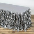 thumbnail image 5 of Efavormart 17ft Enchanting Curly Willow Taffeta Table Skirt for Kitchen Dining Catering Wedding Birthday Party Events - Silver, 5 of 7