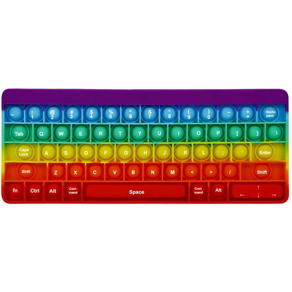 Pop It Fidget , Push Pop Bubble Fidget Sensory Rainbow Keyboard Shape Pop On It, Fidget Popper Learning Materials Anxiety Stress Relief For Kids Adults Autism, Add, Adhd