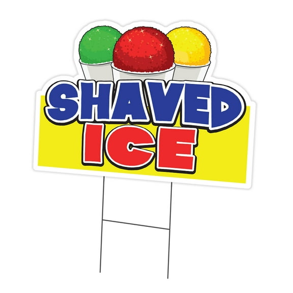 SignMission C-DC-1216-DS-Shaved Ice19 12 x 16 in. Yard Sign & Stake - Shaved Ice
