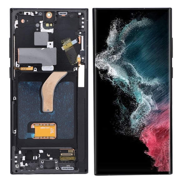 Reemplazo de Pantalla para Galaxy S22 Ultra, Pantalla LCD de 6,8 Pulgadas, Conjunto de Digitalizador tálil Con Herramientas Con Marco Compatible Con Huellas Dactilares