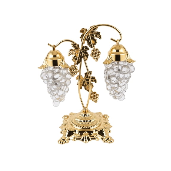 Small Gold Table Lamp Vintage Grape Design for Living Room Accent Decor
