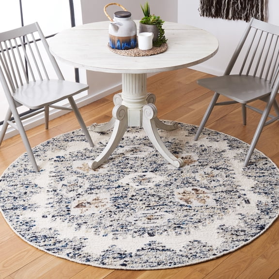 Safavieh Manhattan Marina Medallion Area Rug, Ivory/Blue, 6' x 6' Round