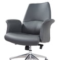 thumbnail image 4 of REMSOFT Mid-Back Adjustable Swivel PU Leather Ergonomic Swivel Office Computer Desk Executive Chair for Office, Home, Living Room, Padded Seat and Back, Grey, 4 of 9