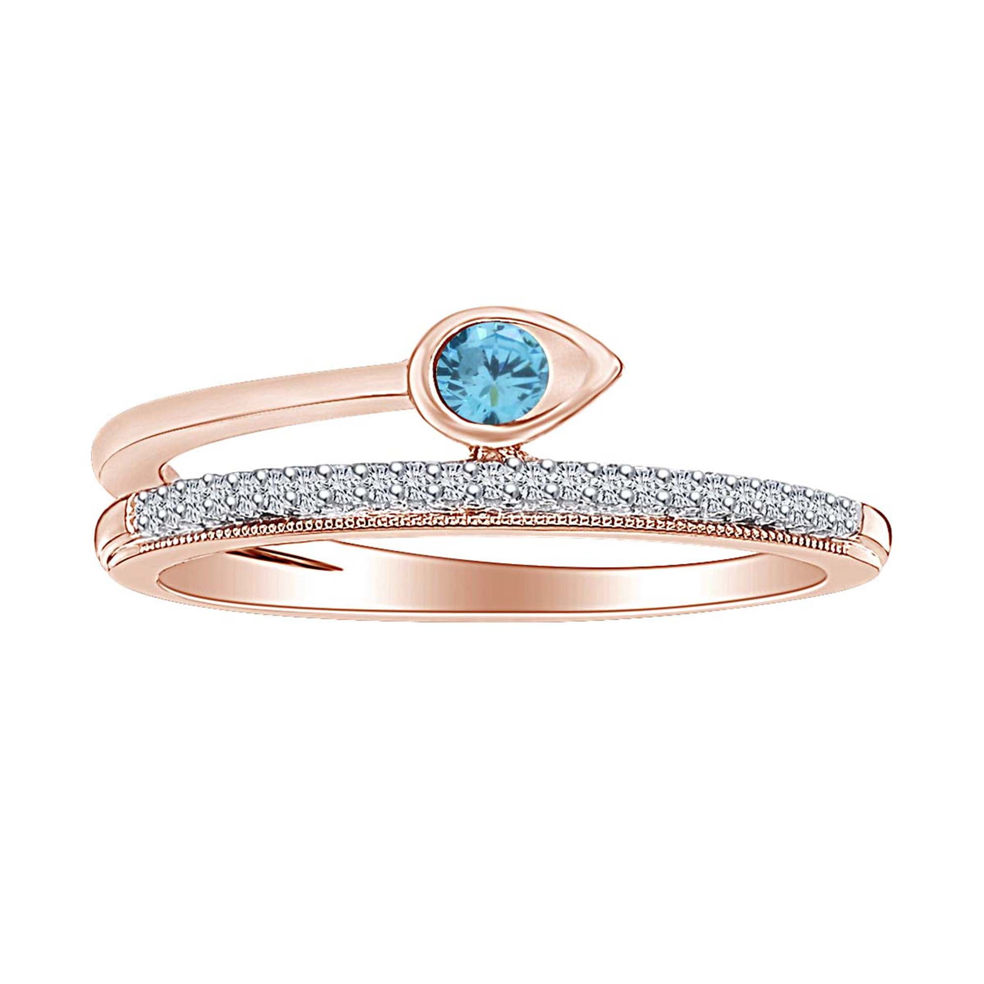 Wishrocks Aquamarine /& Cubic Zirconia Halo Circle Pendant Necklace Sterling Silver