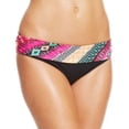 thumbnail image 2 of Kenneth Cole BLACK/MULTI Reaction Printed Fold Over Bikini Swim Bottom, US Large, 2 of 4