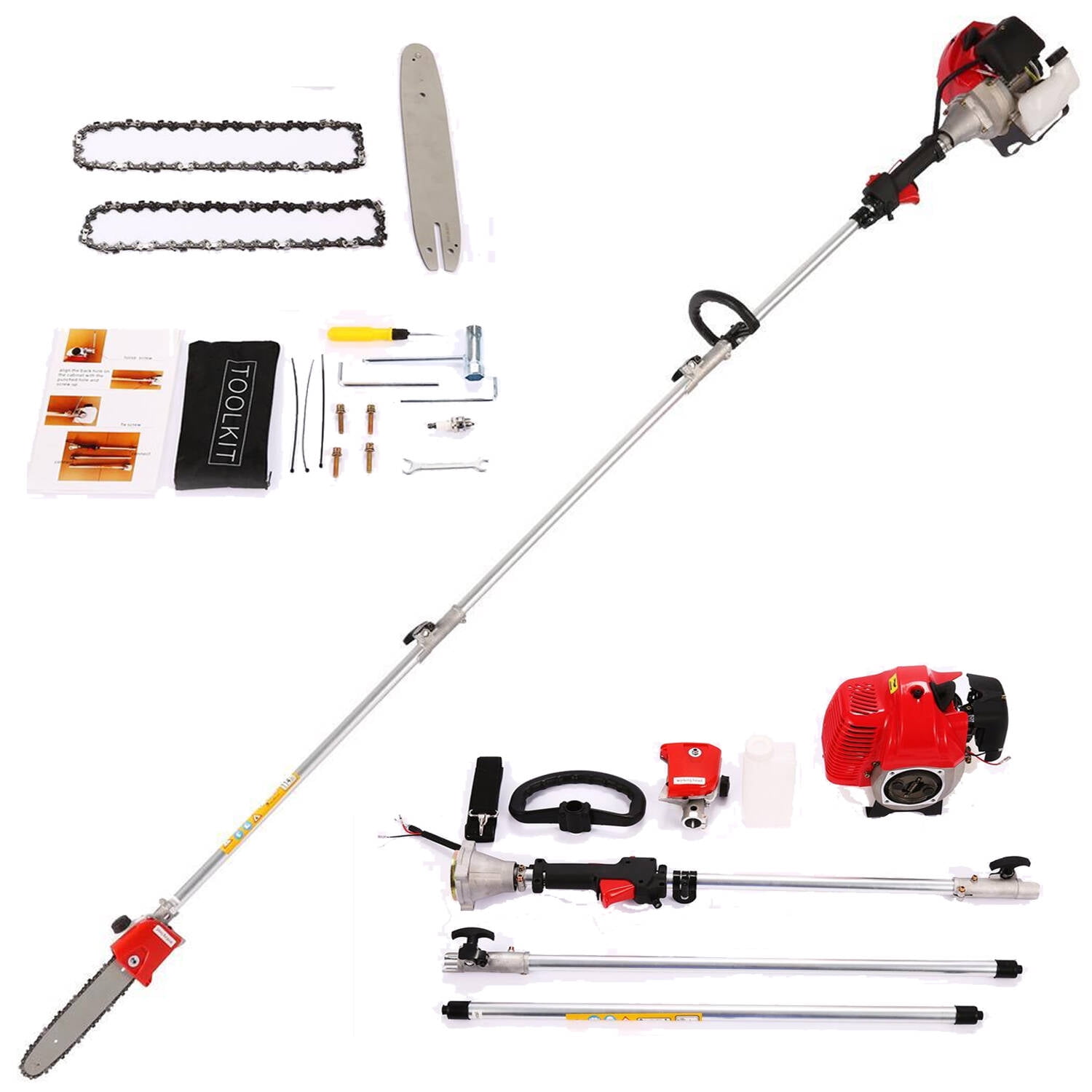 58cc Gas Pole Saws Chainsaw for Tree Trimming, 2 Cycle Gas Pole Saw