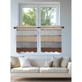 thumbnail image 4 of Brown Wooden Tier Curtains 36 Inch Length,Sheer Curtains for Bedroom Living Room Window Grey Stripe Gradient Country Rustic Grain Small Half Window Kitchen Curtains & Drapes 27.5"x36" 2 Panels, 4 of 6