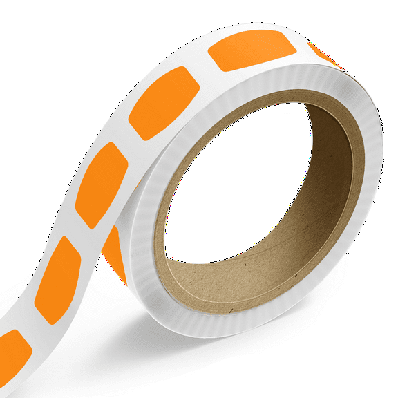 JAM Paper Standard Label Rolls, Rectangle, 1 1/8 x 2, Neon Orange, 125 Labels/Roll