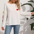 thumbnail image 5 of Juslio Women Sweaters Pullovers Womens Tops Solid Crew Neck Long Sleeve Knit White, 5 of 8