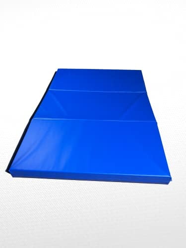 FitMats 4-Fold Blue Sky Exercise Mat - 4ft x 10ft (610GSM) - Thick Comfortable Foam, Easy to Store & Carry - Ideal for Yoga, Pilates, Stretching, & Home Fitness Workouts