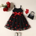 thumbnail image 3 of LYHaoo Toddler Girls Sleeveless Heart Embroider Suspenders Dress Clothes，Girls A-Line Dresses Sizes 18-24 Months Black, 3 of 7