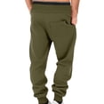 thumbnail image 5 of GrmtClth Men's Fleece Sweatpants Heavyweight Winter Casual Joggers with Drawstring Elastic Waistband with Pockets Army Green M, 5 of 6
