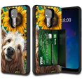 thumbnail image 1 of wonima11 Dog Sunflower Wallet Case for Motorola G Power 2021 (6.6"), Moto G Power 2021 Wallet Phone Case, Credit Card Holder ID Slot Hidden Pocket Fliping Door Dual Layer Rugged Cover Shell, 1 of 1