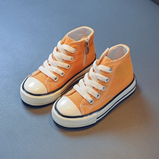 Zapatos De lona para niños y niñas, Zapatos altos De Color caramelo, Zapatillas gruesas, Zapatillas De Deporte para niñas pequeñas De 14-2,5 cm