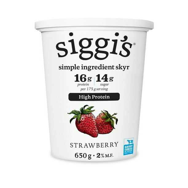 Siggi's Skyr Yogurt Strawberry 2, High Protein, 650 g Walmart.ca