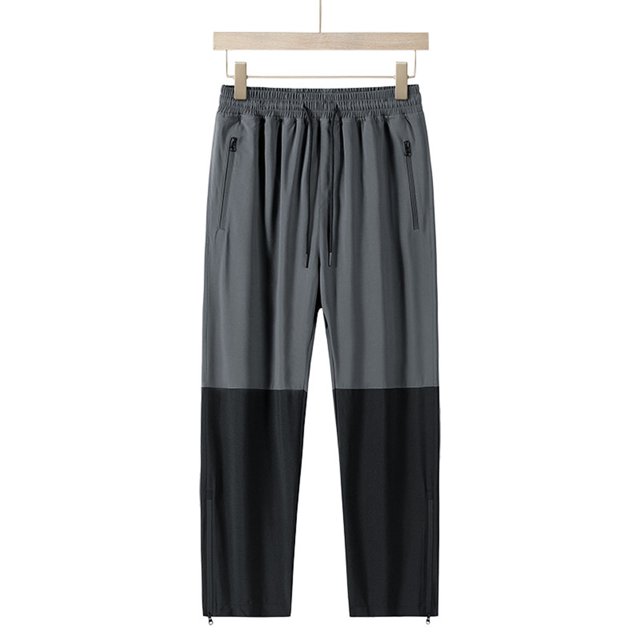 Pantalones largos para hombre, color liso, informales, lisos, a la moda, para exteriores, rectos, cortavientos, de poliéster