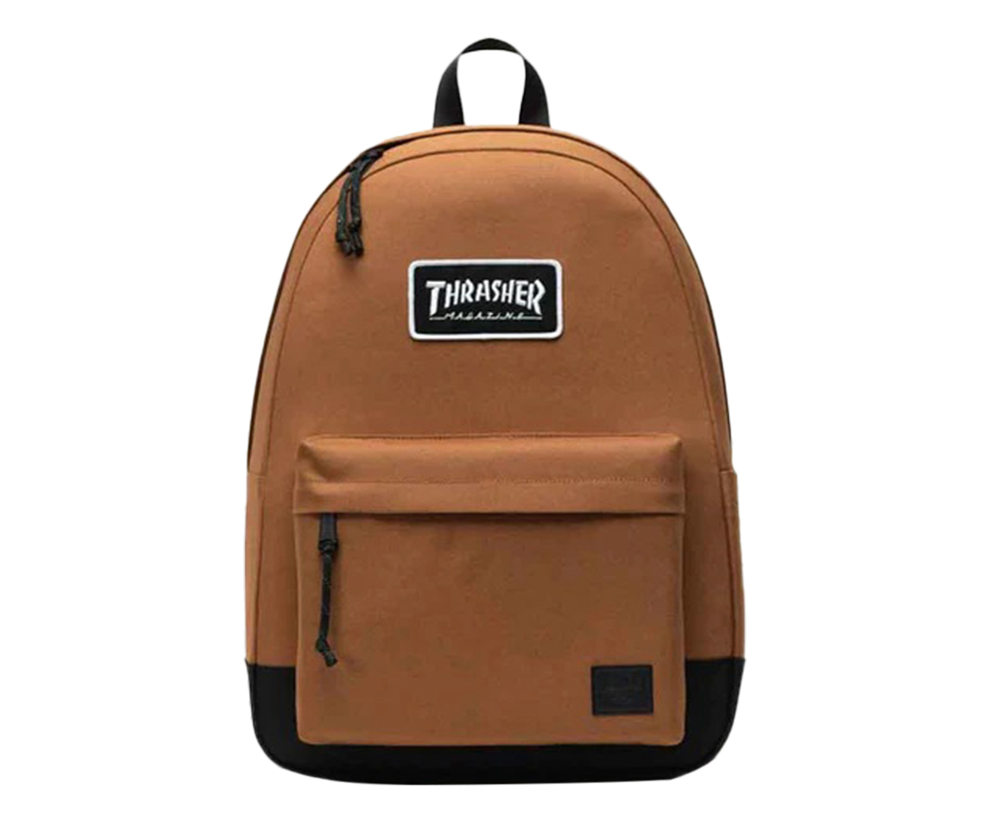 Herschel navy drawstring backpack with brown straps — clean, ready to use s-l1200.jpg main image 2