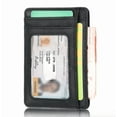 thumbnail image 4 of Men's RFID Blocking Slim Leather Wallet - Ultra Thin Minimalist Card Holder with 8 Card Slots, Unisex Front Pocket Money Clip (3.125" x 4.437"), 4 of 21