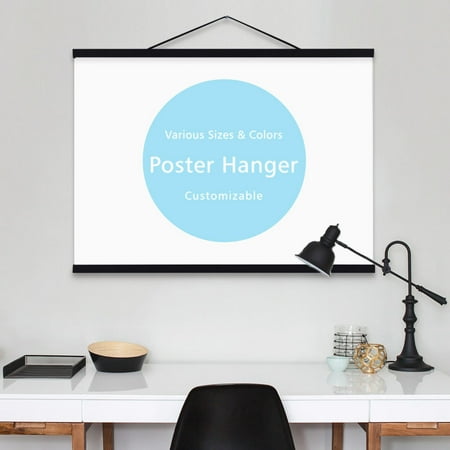 Acrylic Magnet Frame - Modern DIY Black Magnet Picture Wooden Frame Painting Scroll Photo Poster Hanger