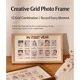 thumbnail image 2 of Baby'S First Birthday Growth Commemoration Photo Frame Display Stand, Children'S Photo Record Grid Album Wall-Mounted With Customizable Photos, 2 of 5
