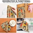 thumbnail image 4 of Retro African Women Tea Towels Set of 1 Ethnic Colorful Kitchen Dish Cloth with Hanging Loop, 18"x28"Lint-Free Absorbent Towel for Kitchen Drying Wiping and Cleaning, 4 of 7