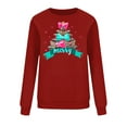 thumbnail image 4 of Women's Christmas Tree Design Sweatshirt Round Neck Hoodless Loose Casual Comfortable Apparel for Winter, 4 of 6