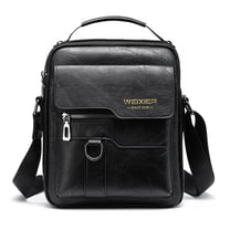 WEIXIER Men's Crossbody Bag Leather Small Business Shoulder