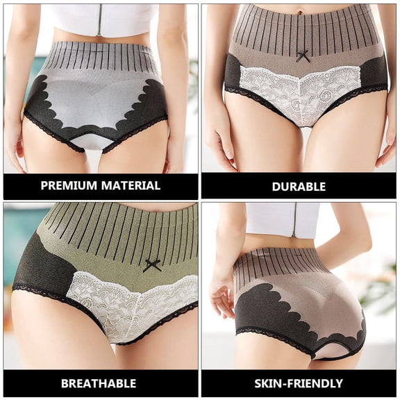 UPKOCH 5Pack Nylon Briefs for Women High Waist Cotton with